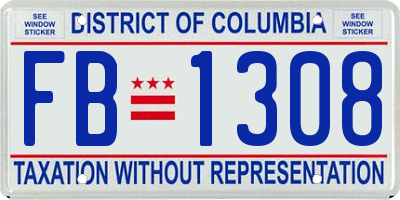 DC license plate FB1308