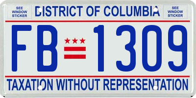 DC license plate FB1309