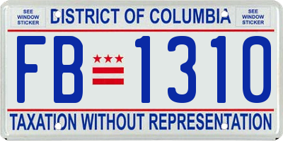 DC license plate FB1310