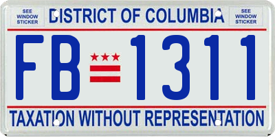 DC license plate FB1311