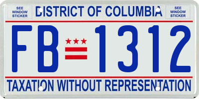 DC license plate FB1312