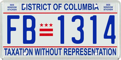 DC license plate FB1314