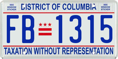 DC license plate FB1315