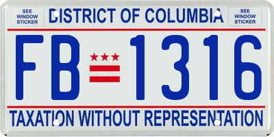 DC license plate FB1316