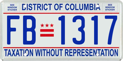 DC license plate FB1317