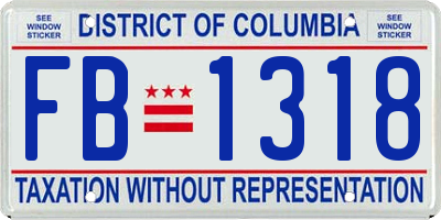 DC license plate FB1318