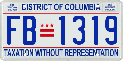 DC license plate FB1319