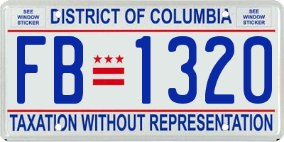 DC license plate FB1320