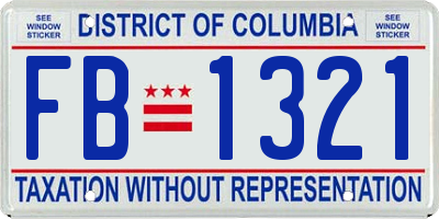 DC license plate FB1321