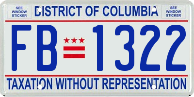 DC license plate FB1322