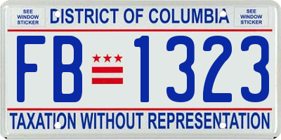 DC license plate FB1323