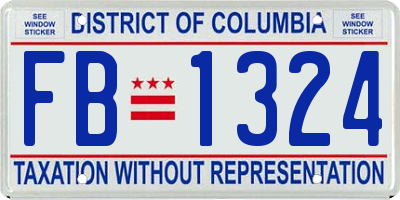 DC license plate FB1324