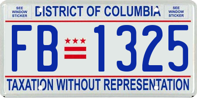 DC license plate FB1325