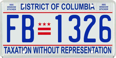 DC license plate FB1326