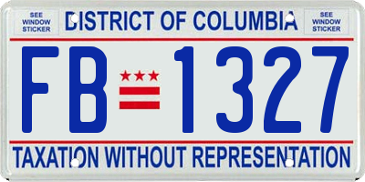 DC license plate FB1327