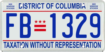 DC license plate FB1329