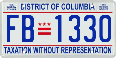 DC license plate FB1330