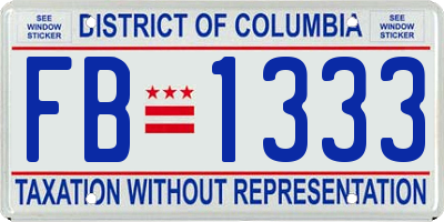 DC license plate FB1333