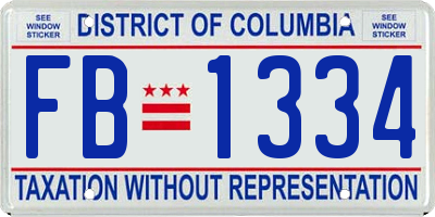 DC license plate FB1334