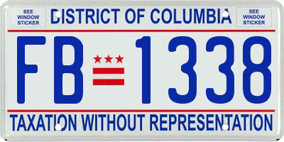 DC license plate FB1338