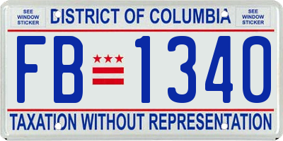 DC license plate FB1340