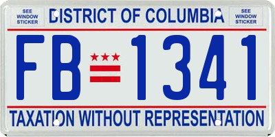 DC license plate FB1341