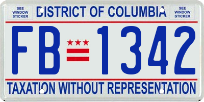 DC license plate FB1342