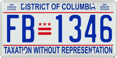 DC license plate FB1346