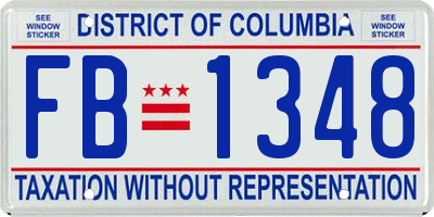 DC license plate FB1348