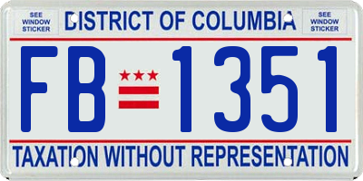 DC license plate FB1351