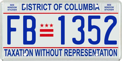 DC license plate FB1352