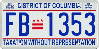 DC license plate FB1353