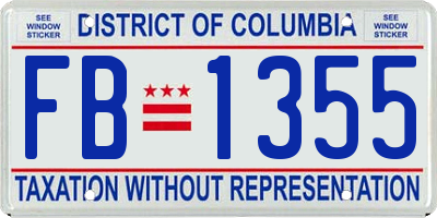 DC license plate FB1355