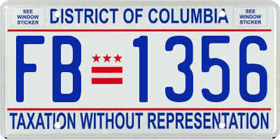 DC license plate FB1356