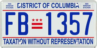 DC license plate FB1357