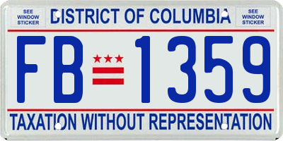 DC license plate FB1359