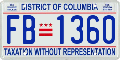 DC license plate FB1360