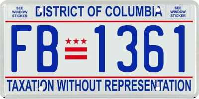 DC license plate FB1361