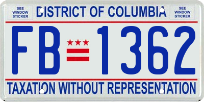 DC license plate FB1362