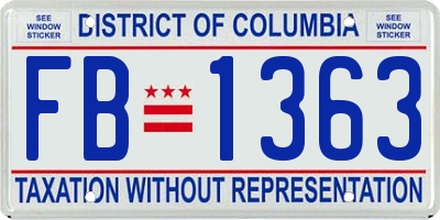 DC license plate FB1363