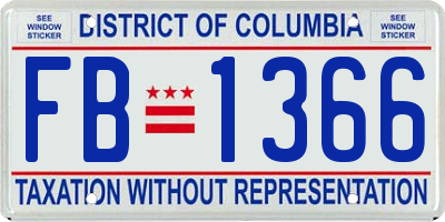 DC license plate FB1366