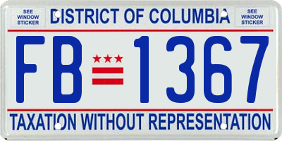 DC license plate FB1367