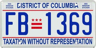 DC license plate FB1369