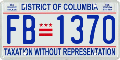 DC license plate FB1370