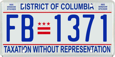 DC license plate FB1371