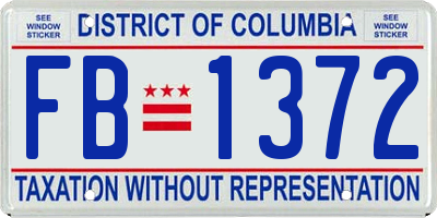 DC license plate FB1372