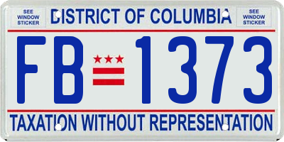 DC license plate FB1373