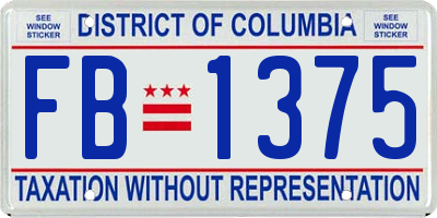 DC license plate FB1375