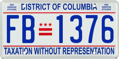 DC license plate FB1376