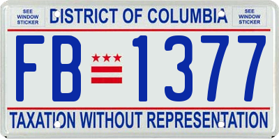 DC license plate FB1377